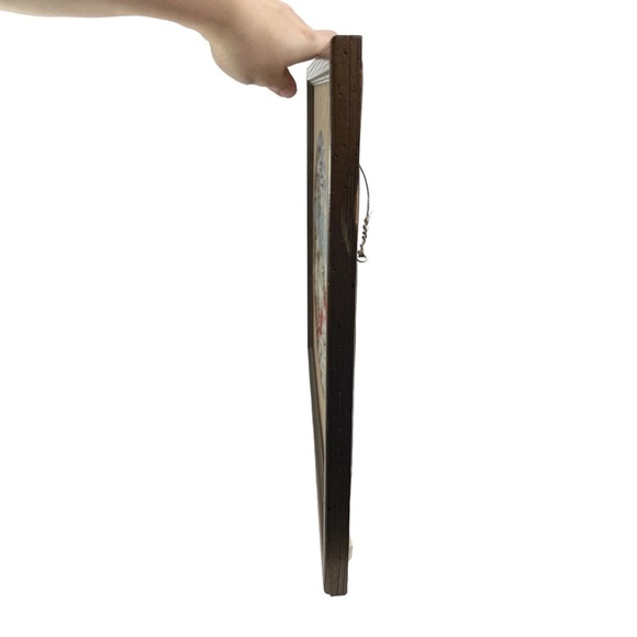 Handmade Framed Crewel Covered Bridge Cardinal Winter Scene - Picture 6 of 14